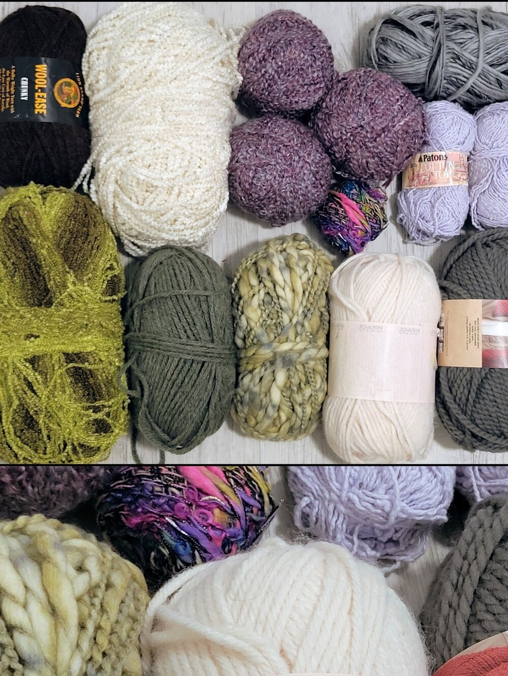 ~5 lb Lot Destash Yarn Lot Bulky Chunky Textured Bouclé Lion Brand Big Twist